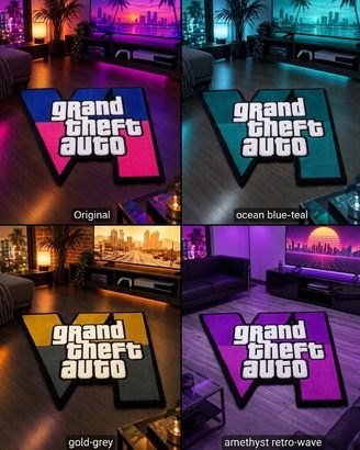 Tapete Logo GTA VI (Grand Theft Auto VI · 4 combinaciones de color), forma Rectangular clásico
