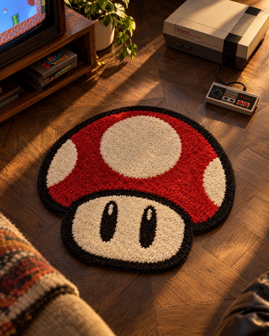 Tapete Champiñón (Super Mario), forma Circular